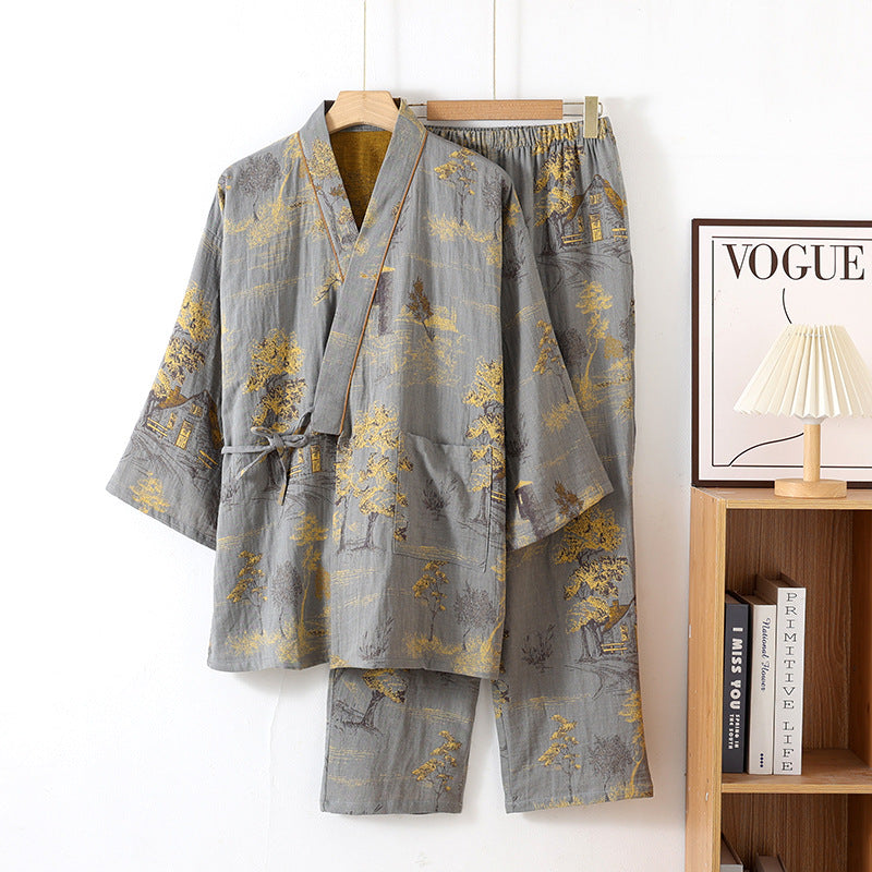 Men's Cotton Kimono Robe – Spring Roomwear