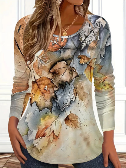 Vintage 3D Floral O-Neck Long Sleeve T-Shirt Women Y2K Harajuku