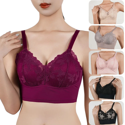 Wireless Lace Bra Adjustable Plus Small Large Cups