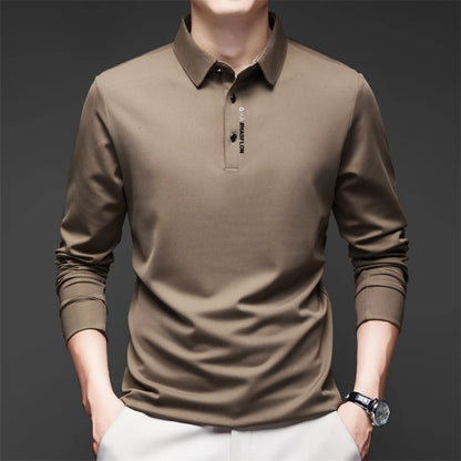 Men's Long Sleeve Polo Shirt Comfortable Fashionable Versatile