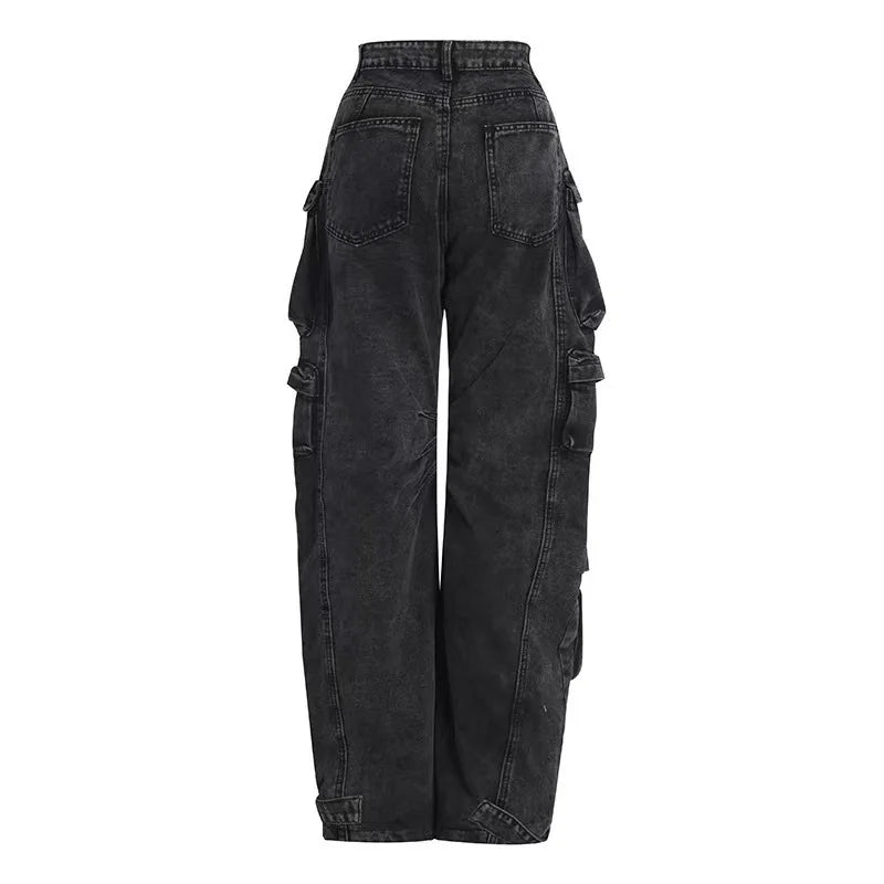 Trendy Women's High-Waist Denim | Street Multi-Pocket Jeans