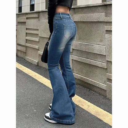 Women's High Waist Flared Jeans Stretch Bootcut Denim Pants