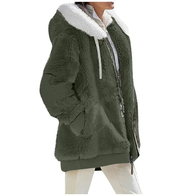 Women's Winter Hooded Fleece Coat