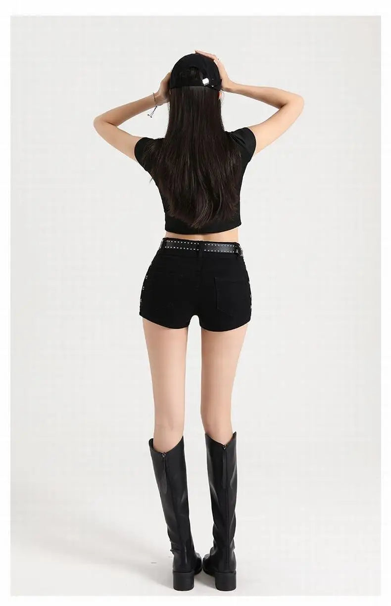 Y2K Low Waist Mini Denim Shorts – Women