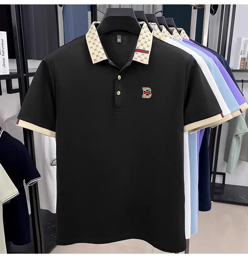 Luxury B letter polo shirt men summer fashion