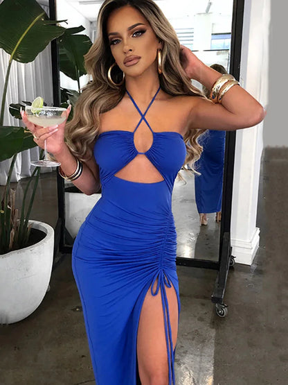 Sleeveless Sexy Midi Backless Slim Club Party Dress