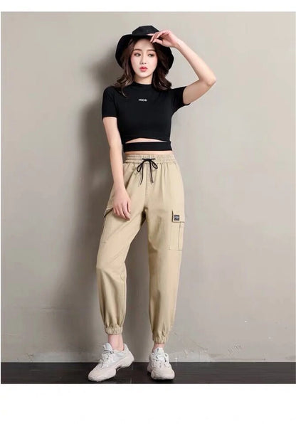 Women's Cool Cargo Joggers - High Waist Casual Pants