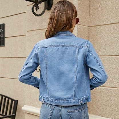 Vintage Denim Jacket Casual Long Sleeve Autumn Coat