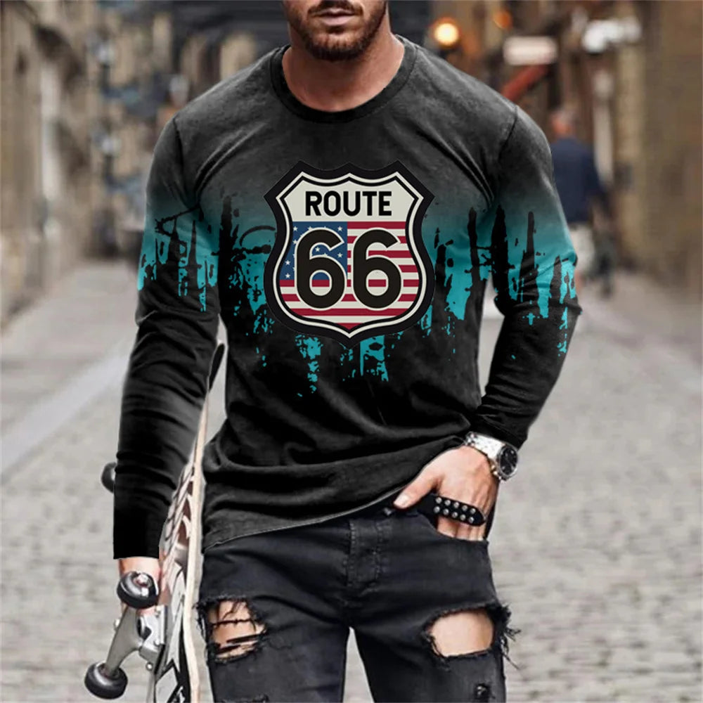 Retro Flame 3D Men's O-Neck T-Shirt