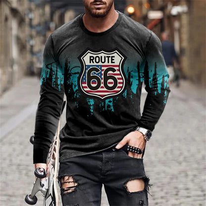 Retro Flame 3D Men's O-Neck T-Shirt
