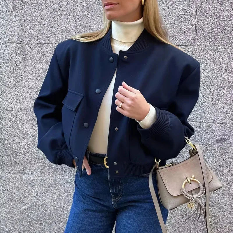 MUJER Women's Cropped Bomber Jacket 2025