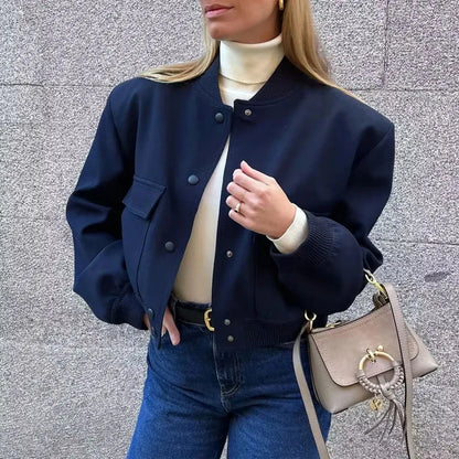 MUJER Women's Cropped Bomber Jacket 2025