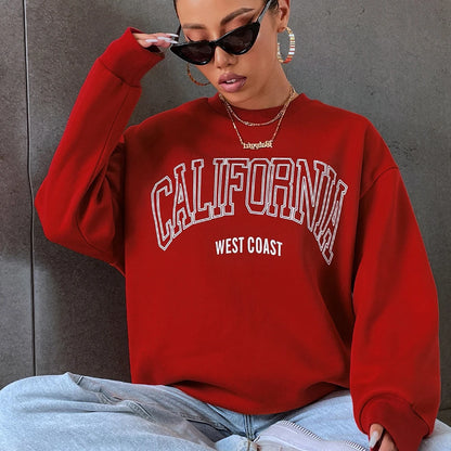 Korean Trend Women’s California Hoodie – Long Sleeve Pullover