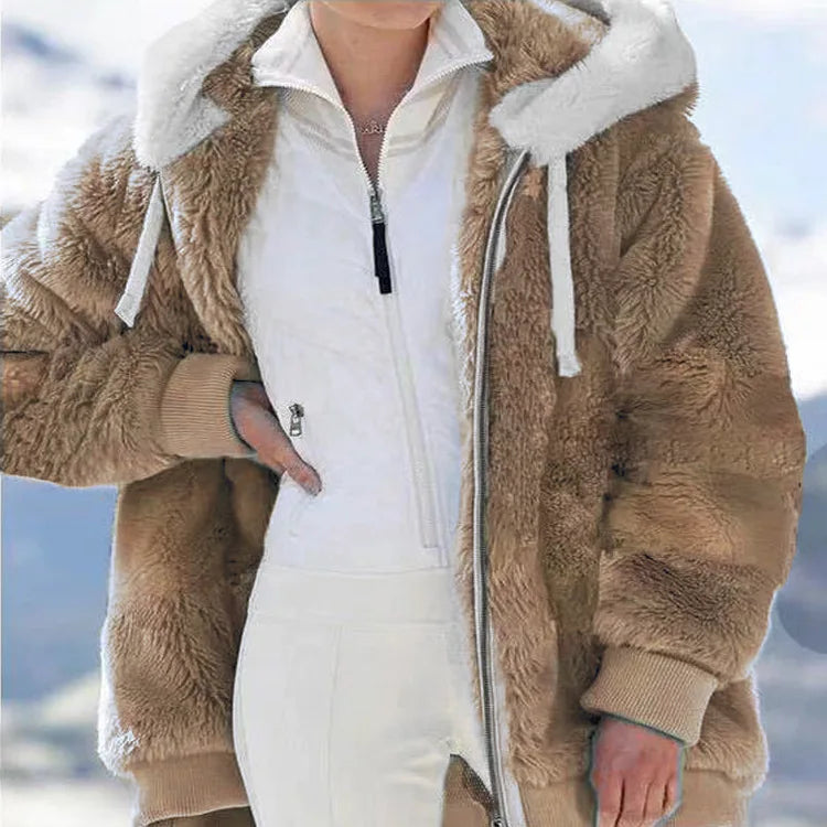 Women Winter Hoodie Zipper Cardigan Coat Warm Casual