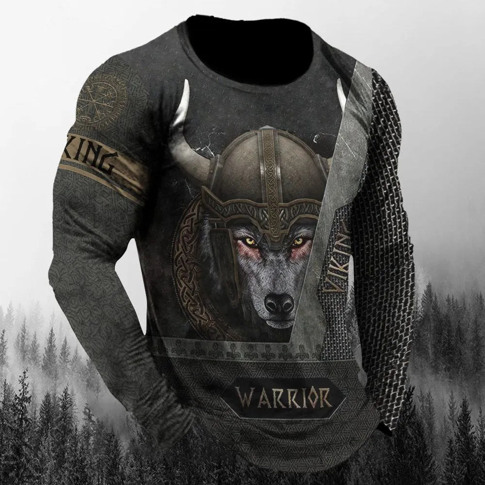 Men’s 3D Animal Wolf Shirt – Trendy Loose Casual Tee