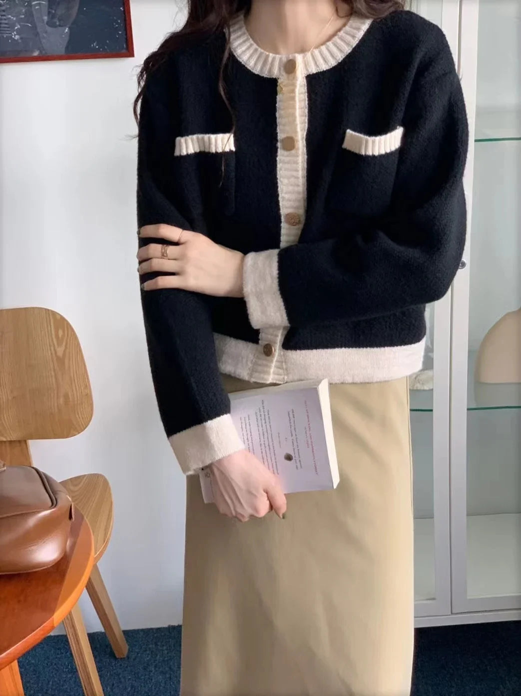 Autumn O-Neck Sweater Cardigan Women Knitted Jacket