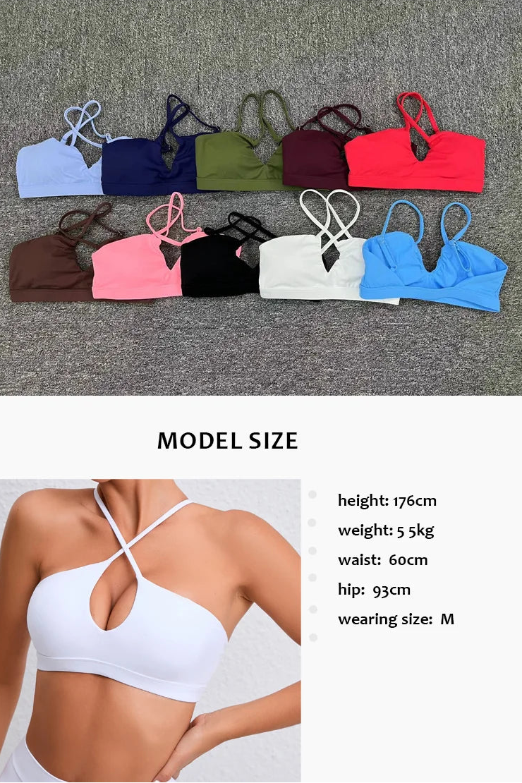 Stylish breathable padded sports bra for women gym yoga
