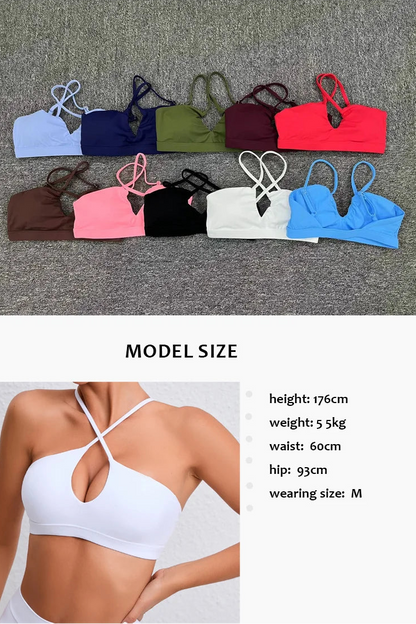 Stylish breathable padded sports bra for women gym yoga