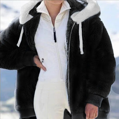 Women Winter Hoodie Zipper Cardigan Coat Warm Casual