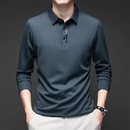 Men's Long Sleeve Polo Shirt Comfortable Fashionable Versatile