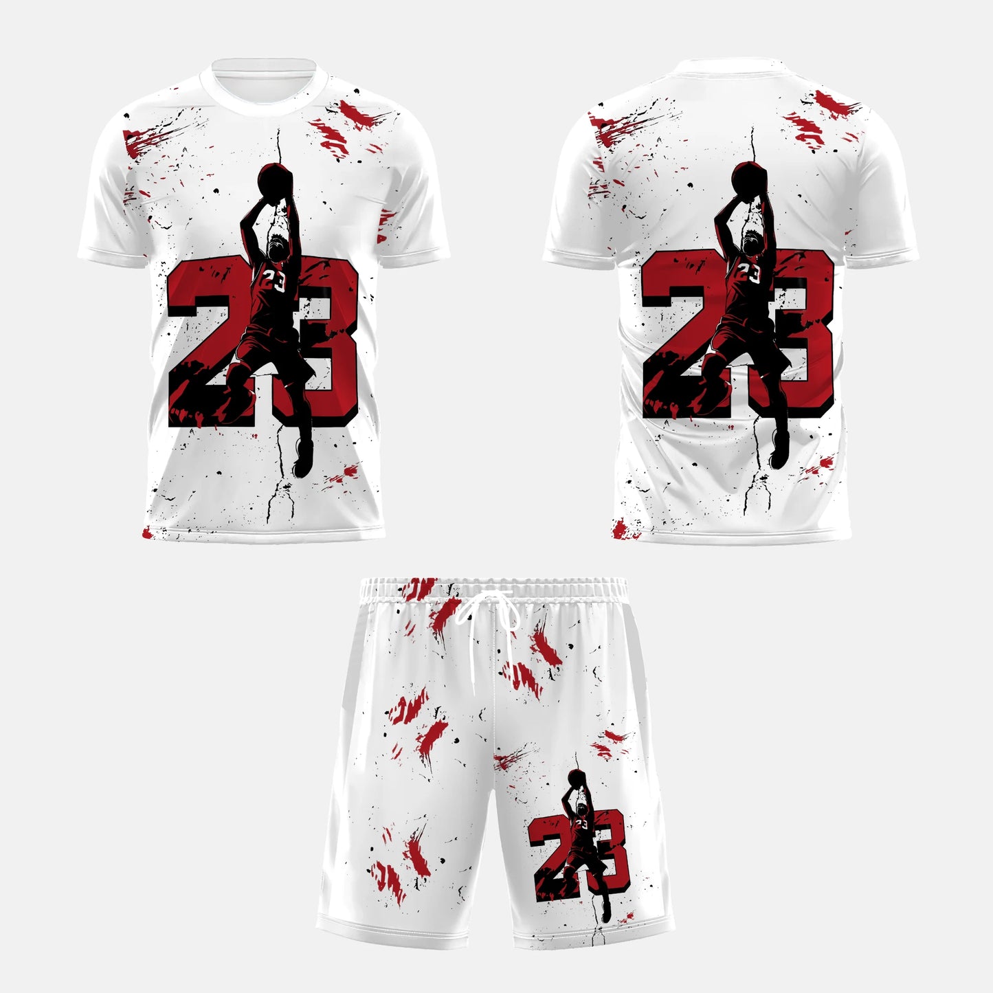 Summer 2025 Men's 3D Printed Casual Sports Polyester Suit