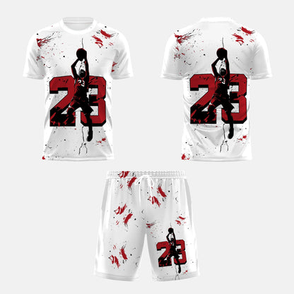 Summer 2025 Men's 3D Printed Casual Sports Polyester Suit