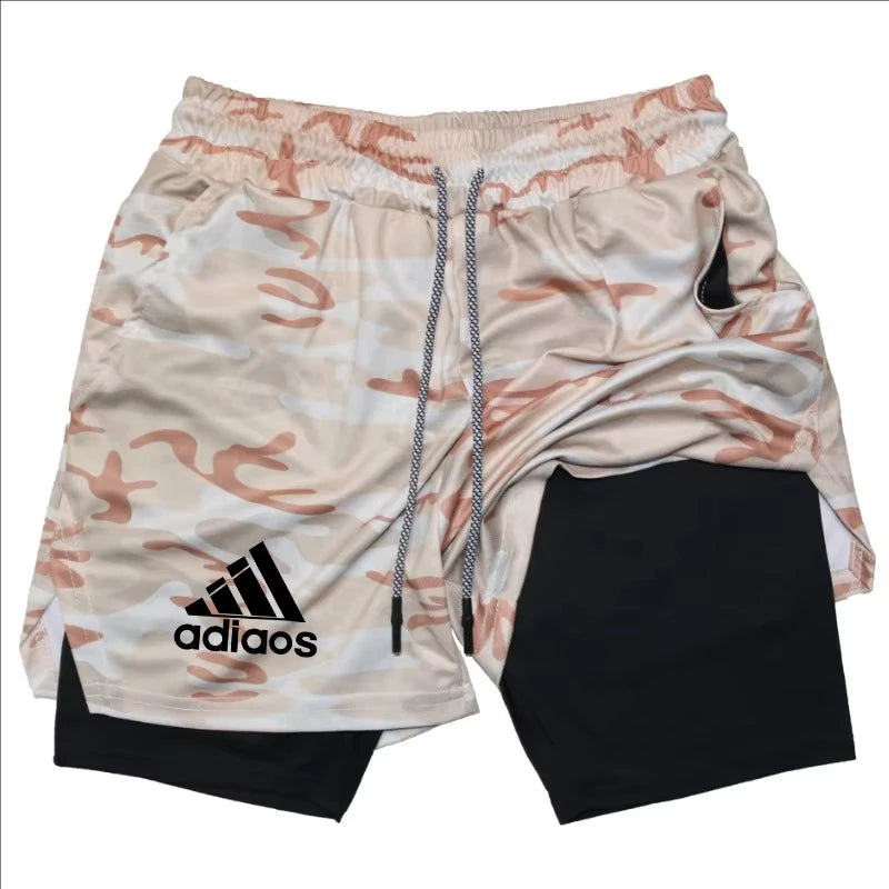 Men's 2-in-1 Compression Gym Shorts Quick Dry