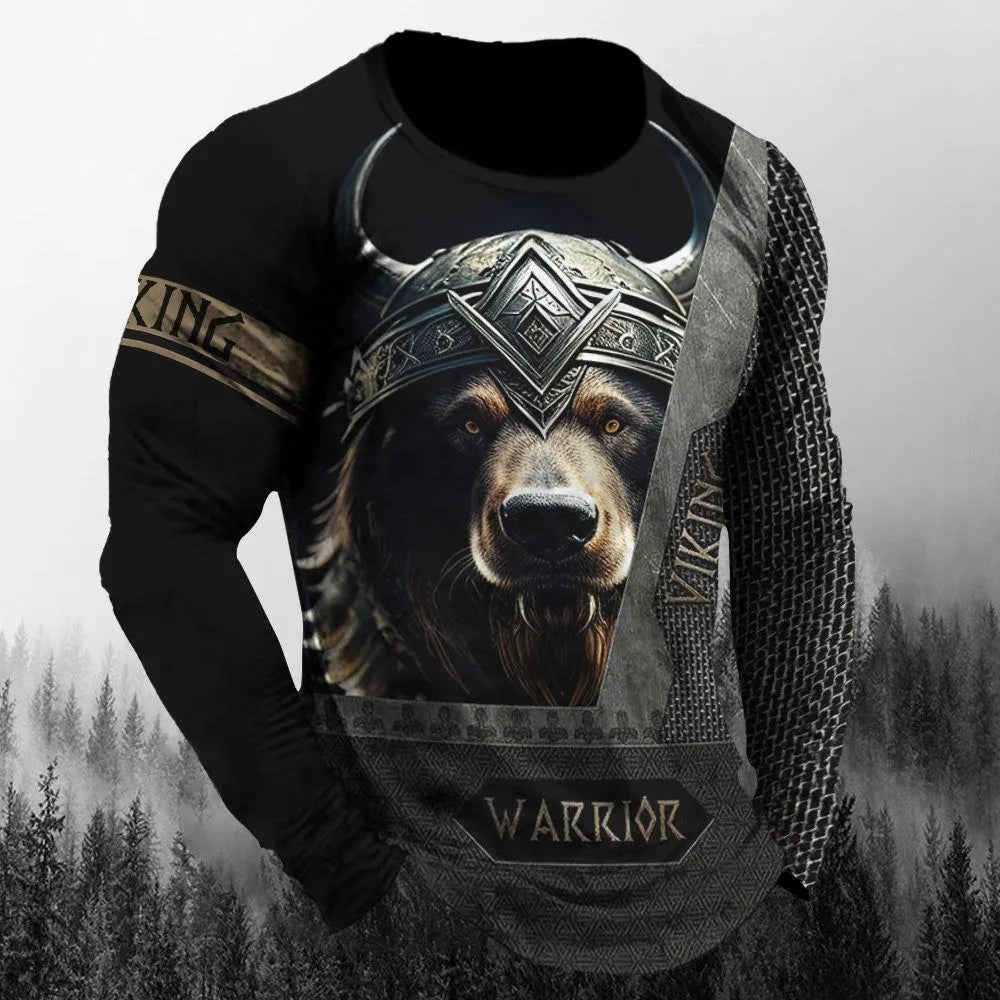 Men’s 3D Animal Wolf Shirt – Trendy Loose Casual Tee