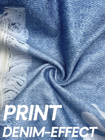 Plus Size Wide Leg Flower Print Pants – Casual Loose Trousers