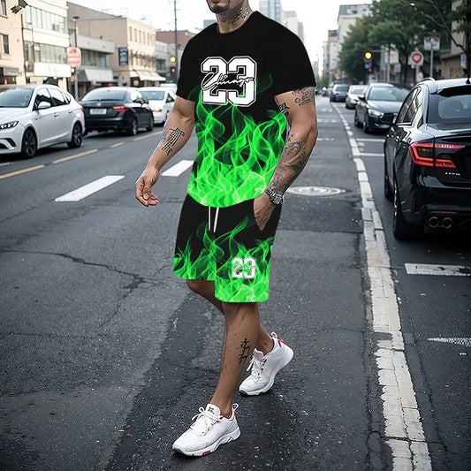 Men's Summer 2-Piece 3D Print T-Shirt