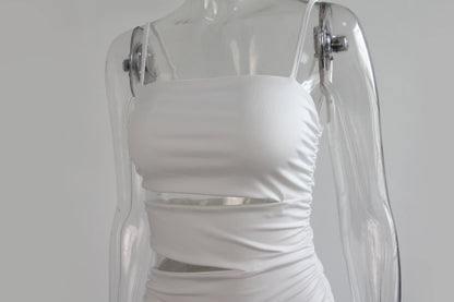 Sexy White Bodycon Mini Dress – Backless Party