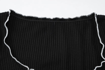 Dulzura Women’s Autumn Mini Dress – O-Neck, Long Sleeve, Ruffle Patchwork