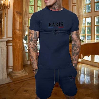 Men's Summer 2-Piece Set Sportswear – T-Shirt & Shorts