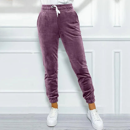 Velvet Joggers Women Warm Casual Fall Winter Pants