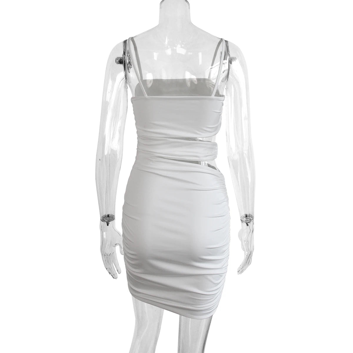 Sexy White Bodycon Mini Dress – Backless Party