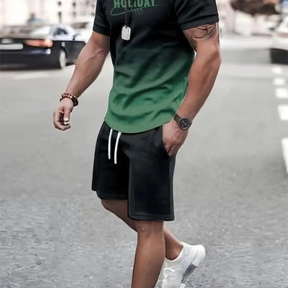 Men's Summer 2-Piece 3D T-Shirt & Shorts Set