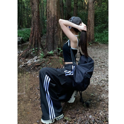 Women Baggy Stripe Cargo Joggers – Y2K Streetwear