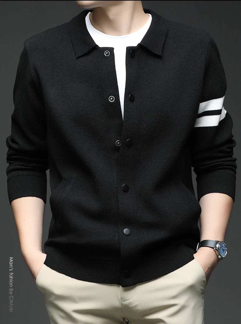 Men's sweater knitted cardigan autumn winter fashion versatile jacket casual