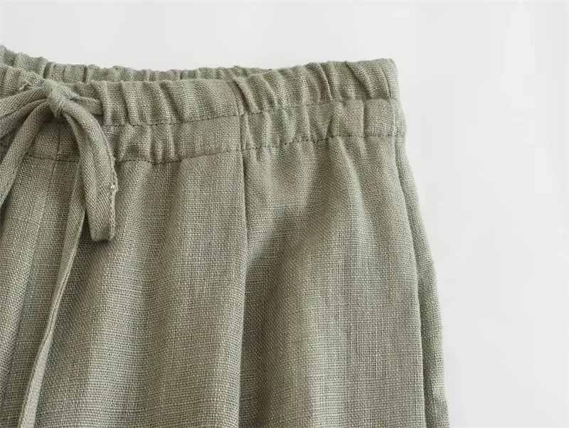 Women 2-Piece Summer Pants Set – Chic Vest & Wide Leg