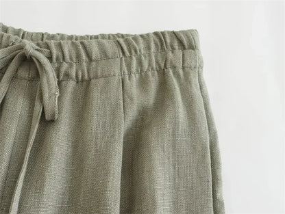 Women 2-Piece Summer Pants Set – Chic Vest & Wide Leg