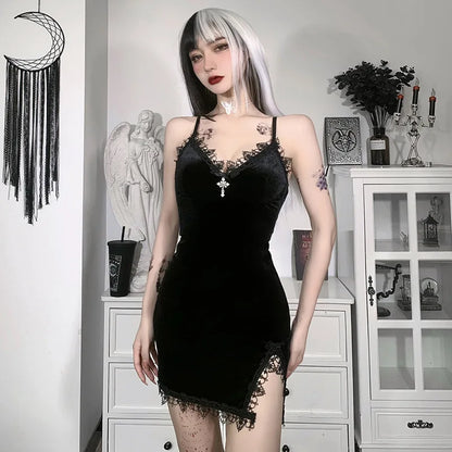 Sexy Black Goth Mini Dress
