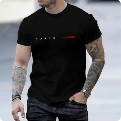 PARIS Men's Casual Short Sleeve Two-Piece Set