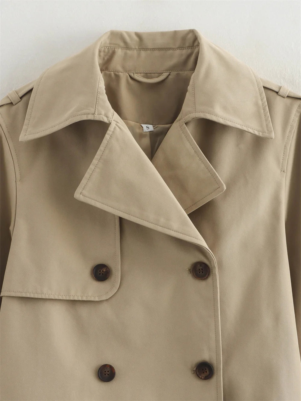 Vintage Cropped Trench Jacket – Women Chic Coat