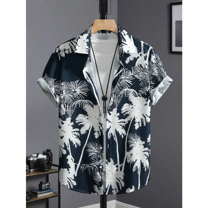 Luxury Hawaiian Shirt Men Vintage Slim Beach Fashion