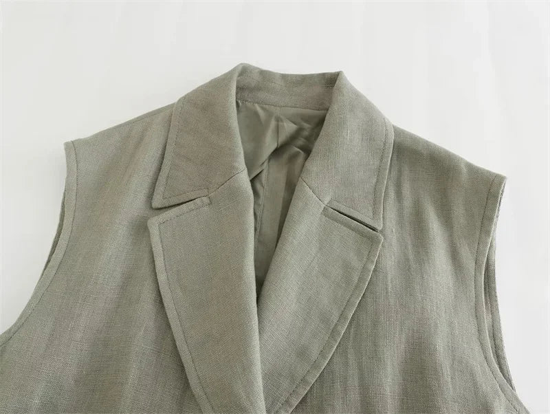 Women 2-Piece Summer Pants Set – Chic Vest & Wide Leg