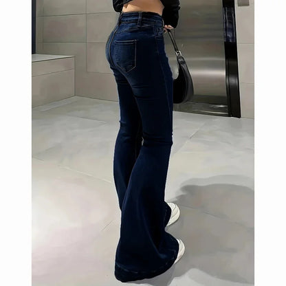 Women's High Waist Flared Jeans Stretch Bootcut Denim Pants