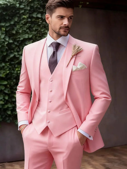 Italian Men's 3-Piece Slim Fit Wedding Suit – Elegant Tuxedo Set