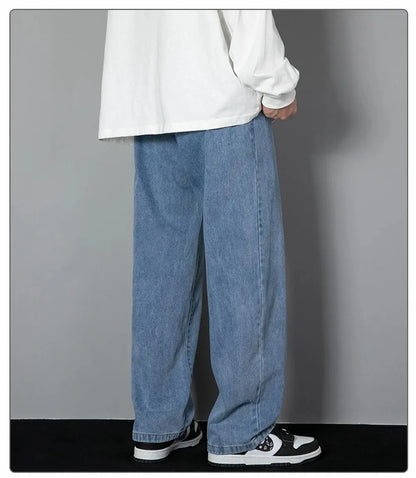 Men's Korean Straight Denim Wide-Leg Jeans