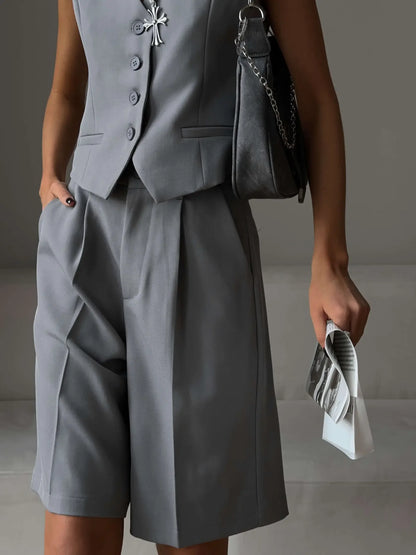 Wolfeel Women's Summer 2-Piece Vest & Shorts Set