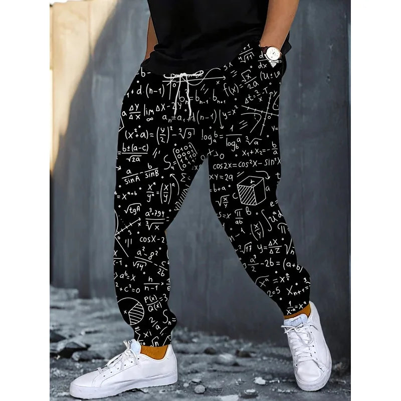 Men's Autumn 2025 Street Trousers – Soft 3D Graffiti